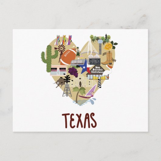 Mit Liebe aus dem Großen Staat von Texas Postcard Postkarte (Vorderseite)