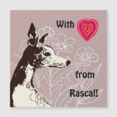 Mit Liebe aus dem Whippet Magnetkarte (Vorderseite)