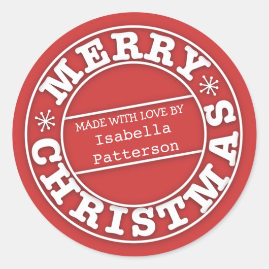 Mit Liebe aus einem fröhlichen Weihnachtsaufkleber Runder Aufkleber (Vorderseite)