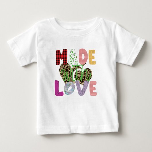 Mit Liebe Baby T - Shirt hergestellt (Vorderseite)
