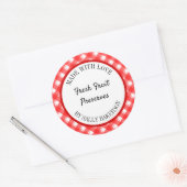 Mit Liebe bearbeitbares Kariertes Retro Runder Aufkleber (Umschlag)