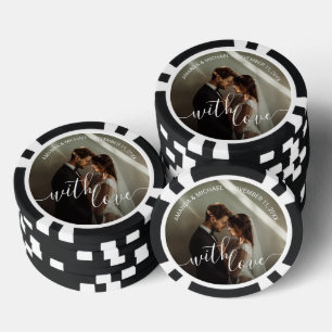 "Mit Liebe" benutzerdefinierte Foto-Gastgeschenk H Pokerchips