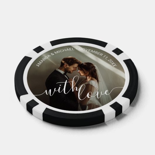 "Mit Liebe" benutzerdefinierte Foto-Gastgeschenk H Pokerchips (Einzeln)