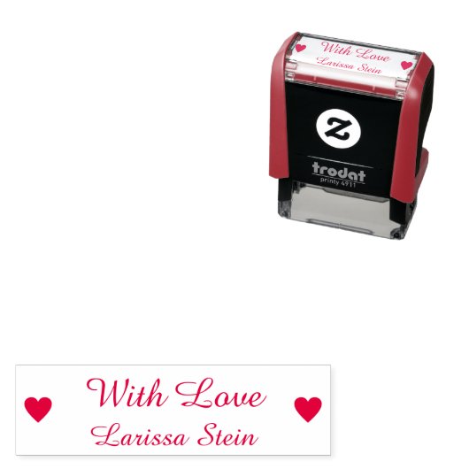Mit Liebe (benutzerdefinierter Text) + Name, niedl Permastempel (Beispiel)