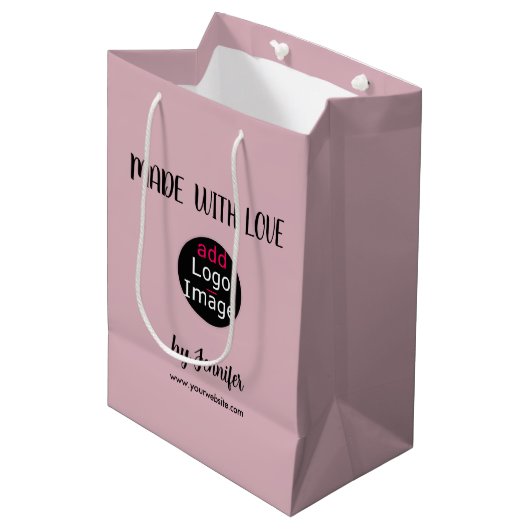 Mit Liebe Berufliche Dusty Rose rosa Mittlere Geschenktüte (Vorderseite Schrägansicht)