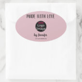 Mit Liebe Berufliche Dusty Rose rosa Ovaler Aufkleber (Tasche)