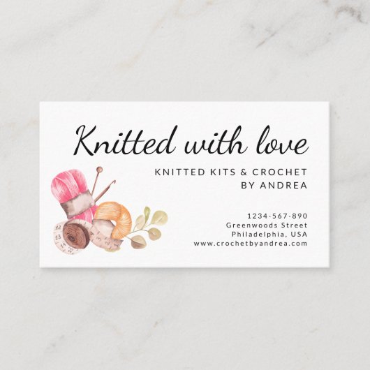 Mit Liebe bespritzen, handgefertigt Visitenkarte (Vorderseite)