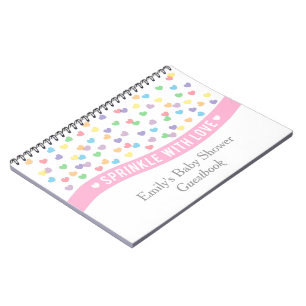 Mit Liebe bestreuen, Baby Shower-Gästebuch Notizblock