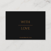 Mit Liebe Black & Gold Script Vielen Dank Visitenkarte (Vorderseite)