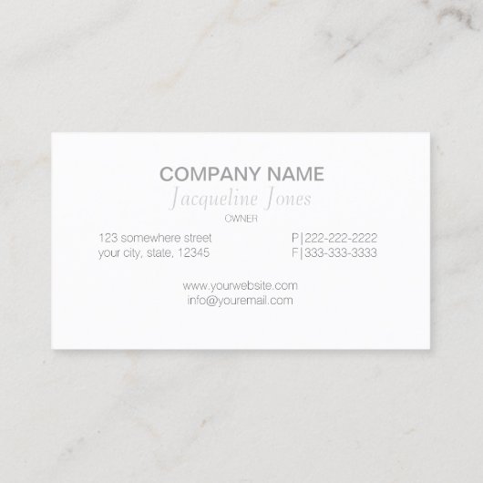 Mit Liebe Black Script ID193 Visitenkarte (Rückseite)