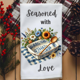 Mit Liebe-Blumenstrauß bepflanzt - Handtuch - Tee