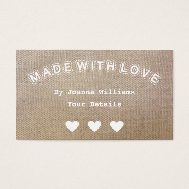 Mit Liebe Burlap Hessian Craft Shabby Tags 2 (Vorderseite)