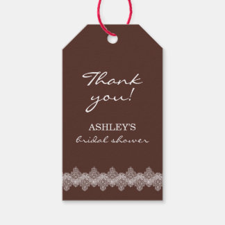 Mit Liebe Chocolate Brown Brautparty Geschenkanhänger