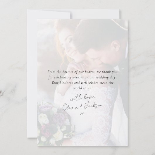 Mit Liebe des neuen Mr. & Mrs. Wedding Dankeskarte (Rückseite)
