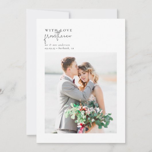 Mit Liebe des neuen Mr. & Mrs. Wedding Dankeskarte (Vorderseite)