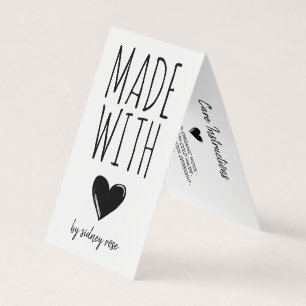Mit Liebe Doodled Heart Hang Tag