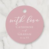Mit Liebe Dusty Rose Rosa Custom Wedding Geschenkanhänger (Vorderseite)