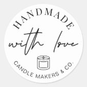 Mit Liebe einfach Minimalistische Kerzenverpackung Runder Aufkleber (Vorderseite)