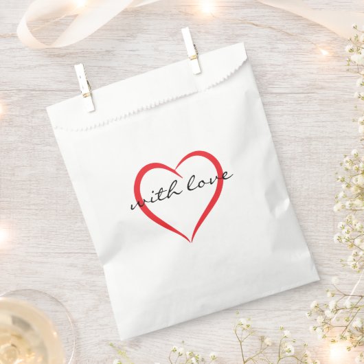 Mit Liebe Einfaches elegantes Herz Monogram Script Geschenktütchen (Ausgeschnitten)