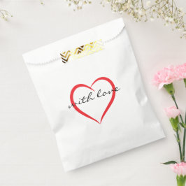 Mit Liebe Einfaches elegantes Herz Monogram Script Geschenktütchen