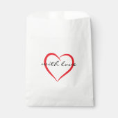 Mit Liebe Einfaches elegantes Herz Monogram Script Geschenktütchen (Vorderseite)