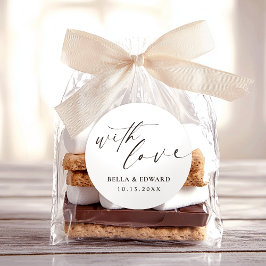 Mit Liebe Elegant vielen Dank für Hochzeit Runder Aufkleber