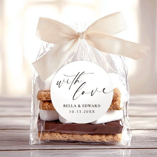 Mit Liebe Elegant vielen Dank für Hochzeit Runder Aufkleber