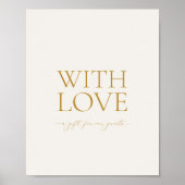 Mit Liebe Elegante Hochzeitsgunst Geschenk Schild (Vorne)