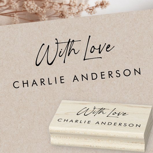 Mit Liebe elegante Schriftzeichen Gummistempel