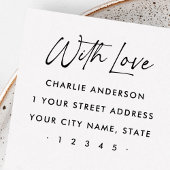 Mit Liebe elegante Script-Rücksendeadresse Gummistempel