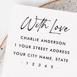 Mit Liebe elegante Script-Rücksendeadresse Gummistempel