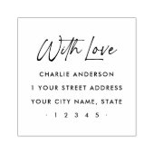 Mit Liebe elegante Script-Rücksendeadresse Gummistempel (Prägung)