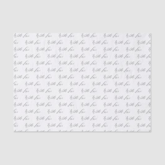 Mit Liebe Elegantes Kalligrafie Schwarz-weißes Ges Seidenpapier (Vorderseite)