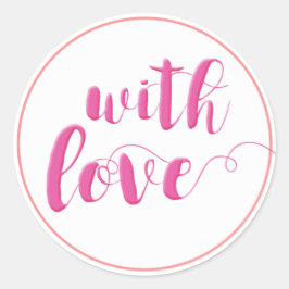 Mit Liebe, elegantes Script Typografy Round Sticke Runder Aufkleber