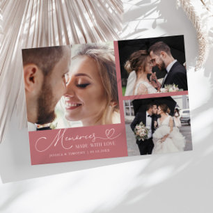 Mit Liebe Erstellte Erinnerungen Hochzeit Rosa Meh Dankeskarte