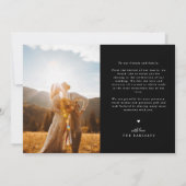 Mit Liebe Erstellte Erinnerungen Hochzeit Schwarz Dankeskarte (Rückseite)