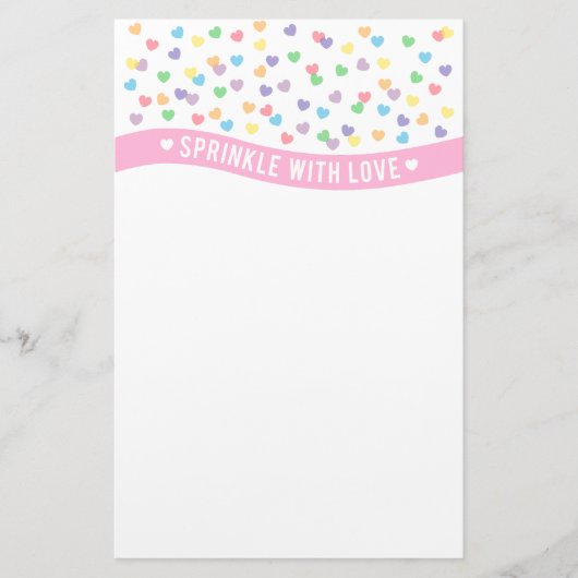 Mit Liebe färben Herzchen Briefpapier (Vorderseite)