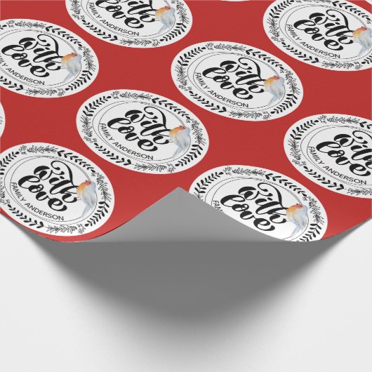 MIT LIEBE Festivals Winter Robin Personalisiert Geschenkpapier (Ecke)