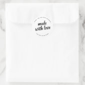 Mit Liebe fett formatiert, weißer Rundaufkleber Runder Aufkleber (Tasche)
