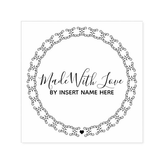 Mit Liebe filigranes, rundes Herz Permastempel (Design)