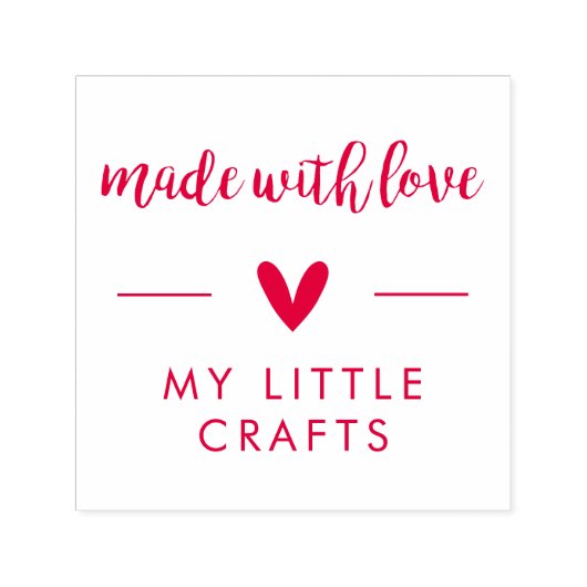 Mit Liebe, Firmenname, Herz Permastempel (Design)