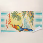 Mit Liebe Florida Papagei Strandhandtuch (Vorderseite)