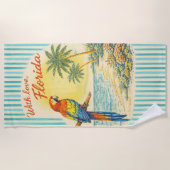Mit Liebe Florida Papageien Strandhandtuch (Vorderseite)