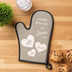 Mit Liebe flüstern Beige Personalisiert gekocht Ofenhandschuh
