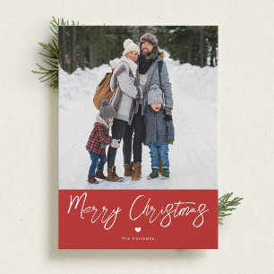 Mit Liebe Frohe Weihnachts Typografie Foto-Karte Feiertagskarte