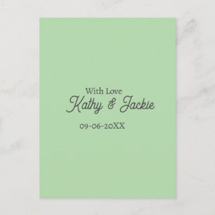 Mit Liebe füge Paarname Hochzeit einfach minimal h Postkarte