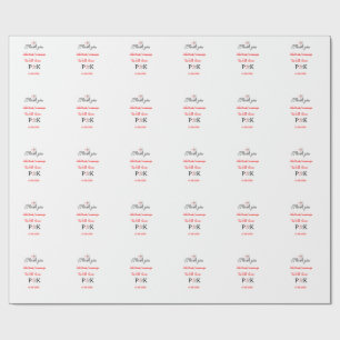 Mit Liebe fügen Sie den Buchstaben des Paarnamens Geschenkpapier