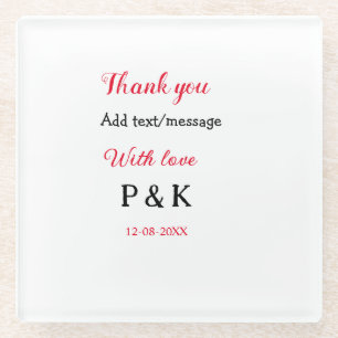 Mit Liebe fügen Sie den Buchstaben des Paarnamens  Glasuntersetzer