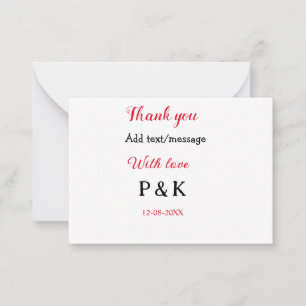 Mit Liebe fügt Paar Name Buchstabe Danke fügt Datu Mitteilungskarte