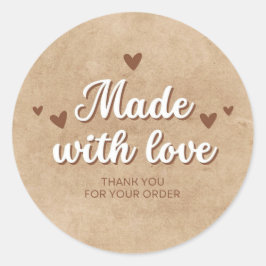 Mit Liebe für Ihre Bestellung Runder Aufkleber